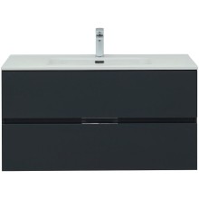 Тумба под раковину Aquanet Алвита New 100 277519 подвесная Антрацит