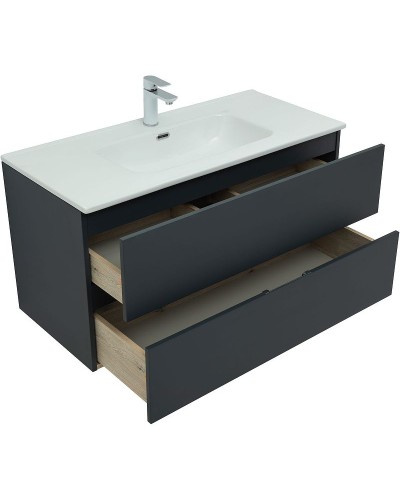 Тумба под раковину Aquanet Алвита New 100 277519 подвесная Антрацит