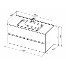 Тумба под раковину Aquanet Алвита New 100 277521 подвесная Дуб Веллингтон