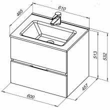 Тумба под раковину Aquanet Алвита New 60 277513 подвесная Дуб Веллингтон