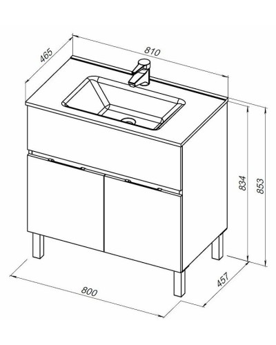 Тумба под раковину Aquanet Алвита New 80 277550 Белая матовая