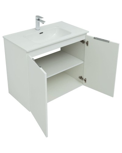 Тумба под раковину Aquanet Алвита New 80 277526 подвесная Белая матовая