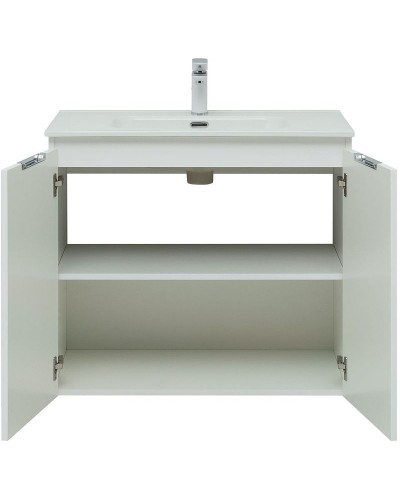 Тумба под раковину Aquanet Алвита New 80 277526 подвесная Белая матовая