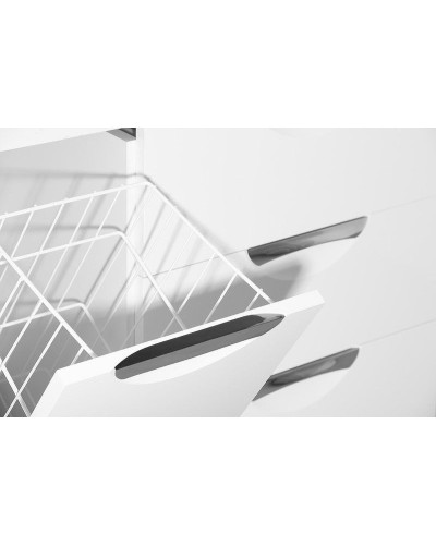 Тумба под раковину Style Line Жасмин 82 L ЛС-00000526 с бельевой корзиной Белая