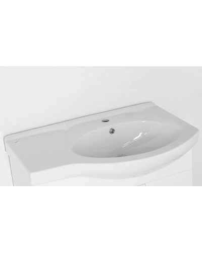 Тумба под раковину Style Line Жасмин 82 L ЛС-00000526 с бельевой корзиной Белая