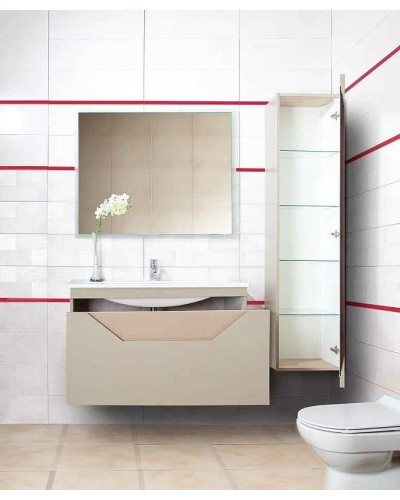 Тумба под раковину Бриклаер Брайтон 100 4627125415777 подвесная Глиняный Серый