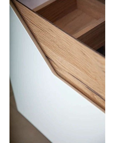 Тумба под раковину Бриклаер Брайтон 70 4627125415807 подвесная Белая матовая Дуб Кера