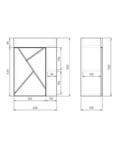 Тумба под раковину Бриклаер Кристалл 40 4627125416057 подвесная Белая