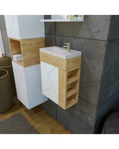 Тумба под раковину Бриклаер Кристалл 40 4627125416057 подвесная Белая