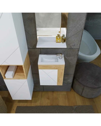 Тумба под раковину Бриклаер Кристалл 40 4627125416057 подвесная Белая