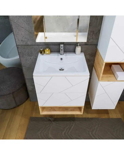 Тумба под раковину Бриклаер Кристалл 60 4627125415944 подвесная Белая