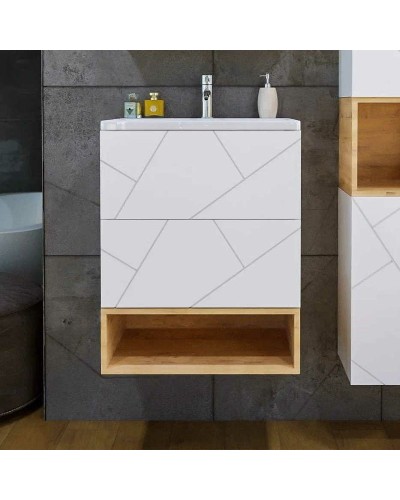 Тумба под раковину Бриклаер Кристалл 60 4627125415944 подвесная Белая