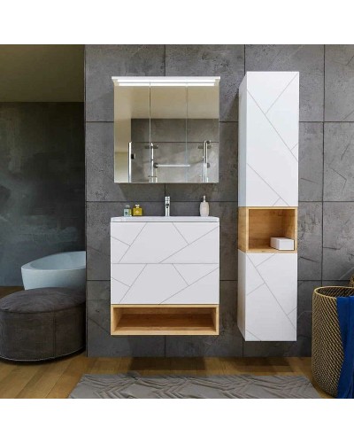 Тумба под раковину Бриклаер Кристалл 70 4627125415951 подвесная Белая