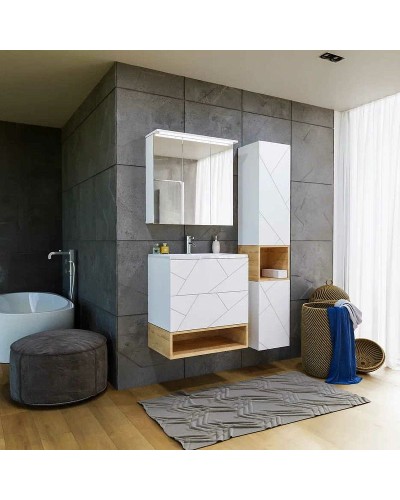 Тумба под раковину Бриклаер Кристалл 70 4627125415951 подвесная Белая