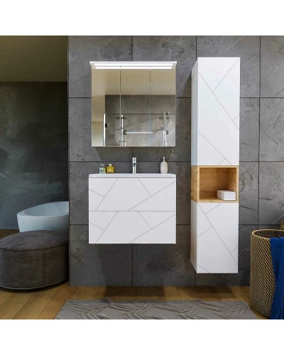 Тумба под раковину Бриклаер Кристалл 70 4627125415951 подвесная Белая