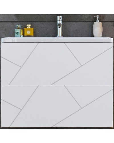 Тумба под раковину Бриклаер Кристалл 70 4627125415951 подвесная Белая