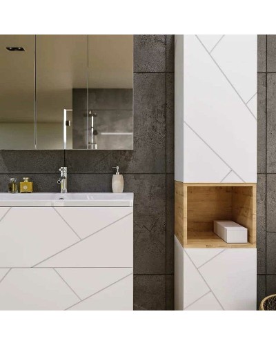 Тумба под раковину Бриклаер Кристалл 80 4627125415968 подвесная Белая