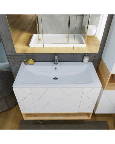 Тумба под раковину Бриклаер Кристалл 100 4627125415920 подвесная Белая