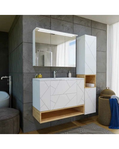 Тумба под раковину Бриклаер Кристалл 100 4627125415920 подвесная Белая