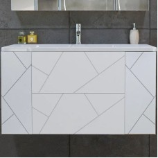 Тумба под раковину Бриклаер Кристалл 100 4627125415920 подвесная Белая