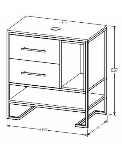 Тумба под раковину 1MarKa Grunge Loft 80Н Ц0000005442 Дуб Вотан
