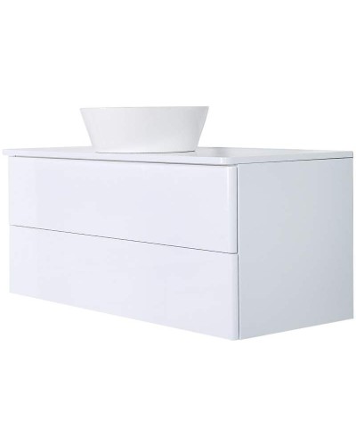 Тумба с раковиной Orange Otto 100 Ot-100TuMDF+B08-360W подвесная Белый глянец