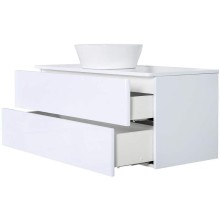 Тумба с раковиной Orange Otto 100 Ot-100TuMDF+B08-360W подвесная Белый глянец