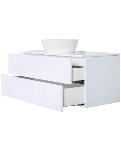 Тумба с раковиной Orange Otto 100 Ot-100TuMDF+B08-360W подвесная Белый глянец