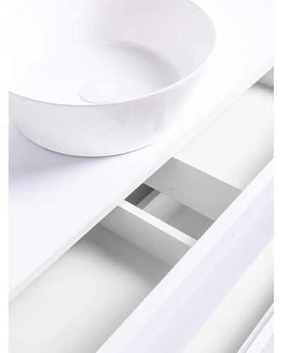 Тумба с раковиной Orange Otto 100 Ot-100TuMDF+B08-360W подвесная Белый глянец