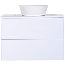 Тумба с раковиной Orange Otto 75 Ot-75TuGLASS+B08-360W подвесная Белый глянец