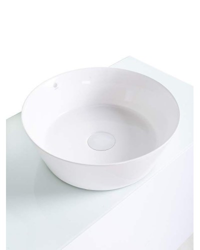 Тумба с раковиной Orange Otto 75 Ot-75TuGLASS+B08-360W подвесная Белый глянец