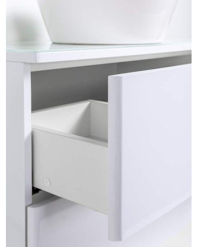 Тумба с раковиной Orange Otto 75 Ot-75TuGLASS+B08-360W подвесная Белый глянец