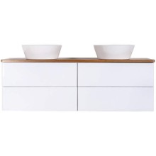 Тумба с раковиной Orange Otto 130 Ot-130TuWOOD+B08-360W подвесная Белая Ясень