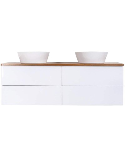 Тумба с раковиной Orange Otto 130 Ot-130TuWOOD+B08-360W подвесная Белая Ясень