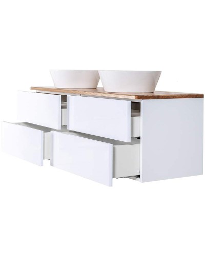 Тумба с раковиной Orange Otto 130 Ot-130TuWOOD+B08-360W подвесная Белая Ясень