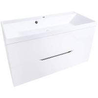 Тумба с раковиной Orange Line 100 Li-100Tuw+RA100 подвесная Белая матовая