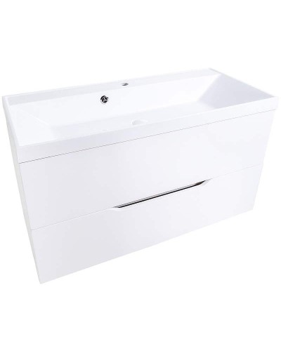 Тумба с раковиной Orange Line 100 Li-100Tuw+RA100 подвесная Белая матовая