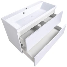 Тумба с раковиной Orange Line 100 Li-100Tuw+RA100 подвесная Белая матовая