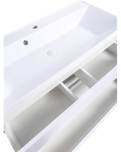 Тумба с раковиной Orange Line 100 Li-100Tuw+RA100 подвесная Белая матовая