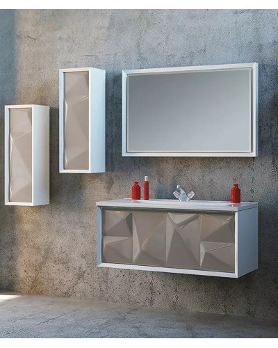 Тумба под раковину Marka One Romb 90П У67845 подвесная Cappuccino