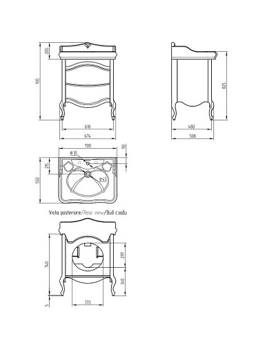 Тумба под раковину Migliore Impero 70 25977 Слоновая кость