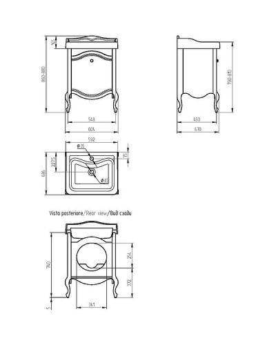 Тумба под раковину Migliore Impero 60 30874 Оливковая