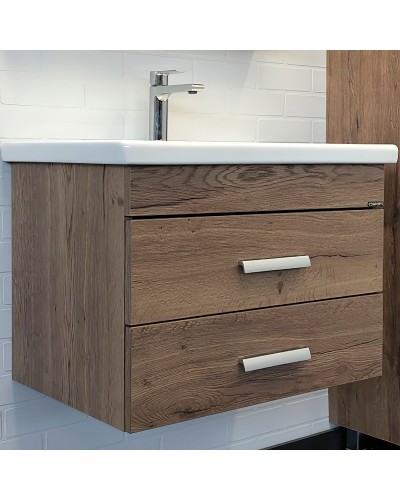 Тумба с раковиной Comforty Никосия 70П 00-00008855 подвесная Дуб темный