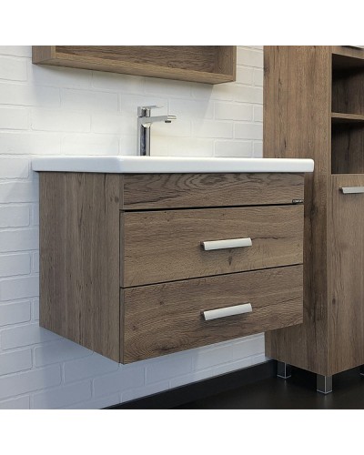 Тумба с раковиной Comforty Никосия 70П 00-00008855 подвесная Дуб темный
