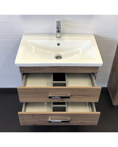 Тумба с раковиной Comforty Никосия 70П 00-00008855 подвесная Дуб темный