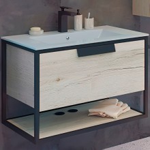 Тумба с раковиной Comforty Бонн 75 00-00008475 подвесная Дуб дымчатый