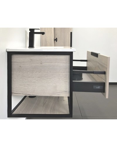 Тумба с раковиной Comforty Бонн 75 00-00008475 подвесная Дуб дымчатый