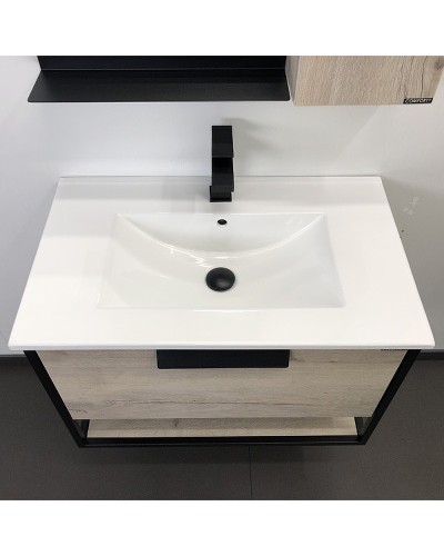 Тумба с раковиной Comforty Бонн 75 00-00008475 подвесная Дуб дымчатый