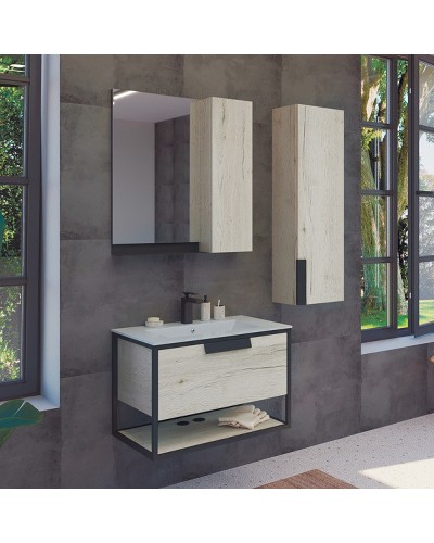 Тумба с раковиной Comforty Бонн 75 00-00008475 подвесная Дуб дымчатый