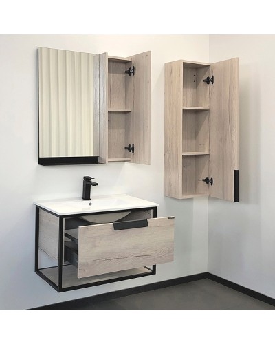 Тумба с раковиной Comforty Бонн 75 00-00008475 подвесная Дуб дымчатый